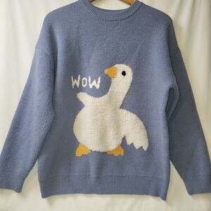 Blue Goose Sweater - Cozy Women's Crew Neck